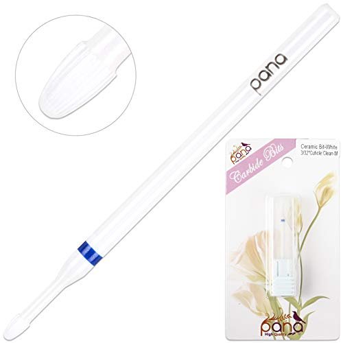 Pana 3/32" Cuticle Clean Safety Nail Ceramic White Carbide Bit (Medium Grit) for Electric Nail Drill - görsel 10
