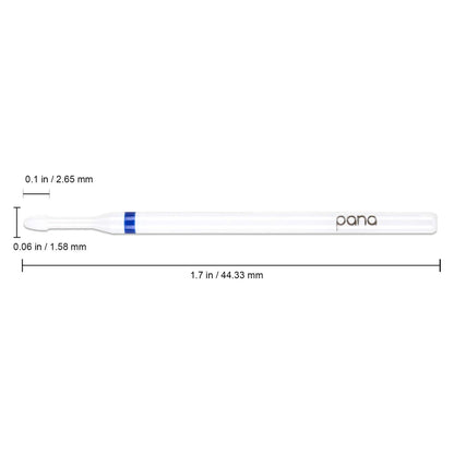 Pana 3/32" Cuticle Clean Safety Nail Ceramic White Carbide Bit (Medium Grit) for Electric Nail Drill