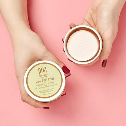 Pixi Beauty Glow Peel Pads – Exfoliating Glycolic Acid Treatment for Glowing Skin, 60 Pads