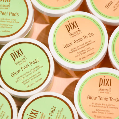 Pixi Beauty Glow Peel Pads – Exfoliating Glycolic Acid Treatment for Glowing Skin, 60 Pads