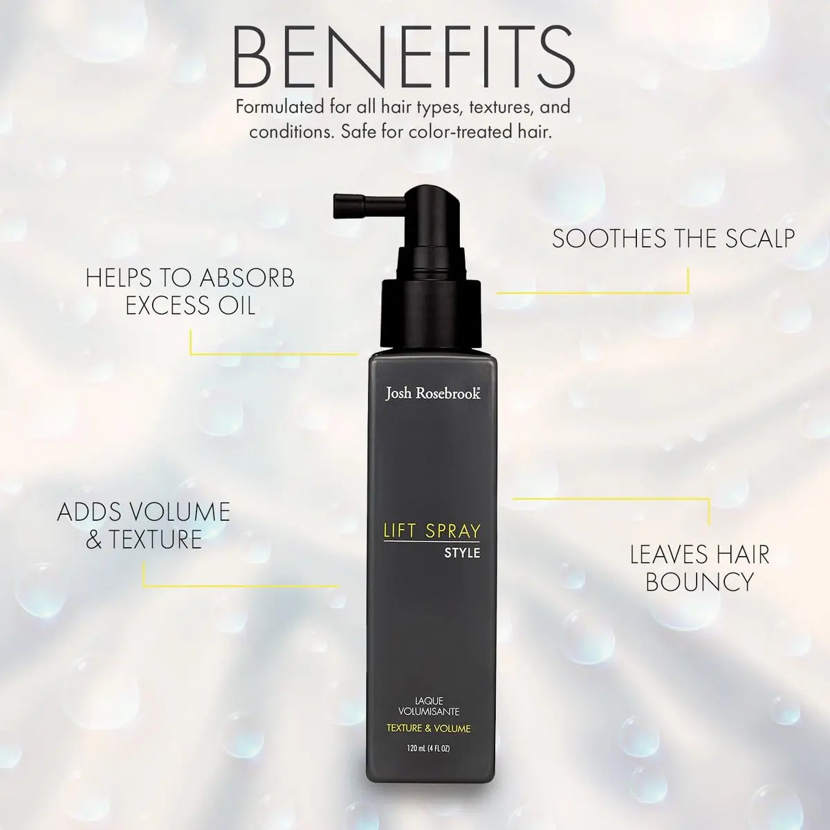 Josh Rosebrook Lift Spray - Weightless Volume & Thickening Hair Spray with Matte Natural Finish, 4 oz Avelisse