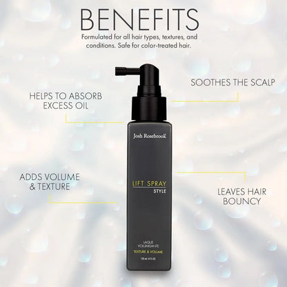 Josh Rosebrook Lift Spray - Weightless Volume & Thickening Hair Spray with Matte Natural Finish, 4 oz Avelisse