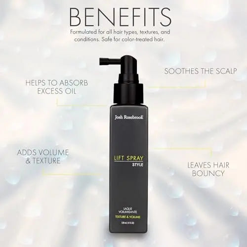 Josh Rosebrook Lift Spray - Weightless Volume & Thickening Hair Spray with Matte Natural Finish, 4 oz Avelisse