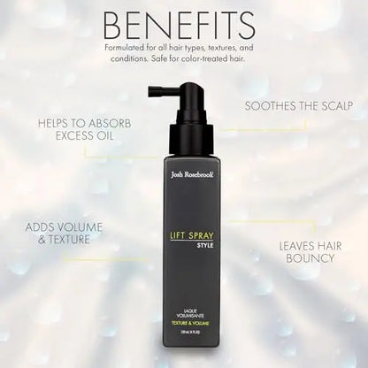 Josh Rosebrook Lift Spray - Weightless Volume & Thickening Hair Spray with Matte Natural Finish, 4 oz Avelisse