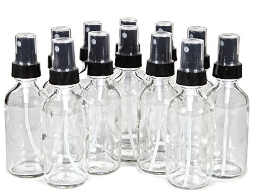 Vivaplex 12 Pack 2 oz Clear Glass Spray Bottles with Black Fine Mist Sprayers - görsel 2