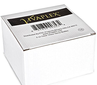 Vivaplex 12 Pack 2 oz Clear Glass Spray Bottles with Black Fine Mist Sprayers