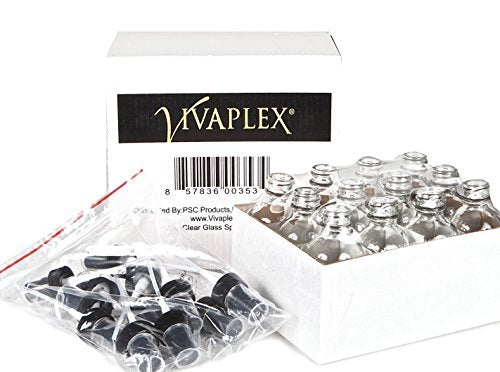 Vivaplex 12 Pack 2 oz Clear Glass Spray Bottles with Black Fine Mist Sprayers - görsel 6