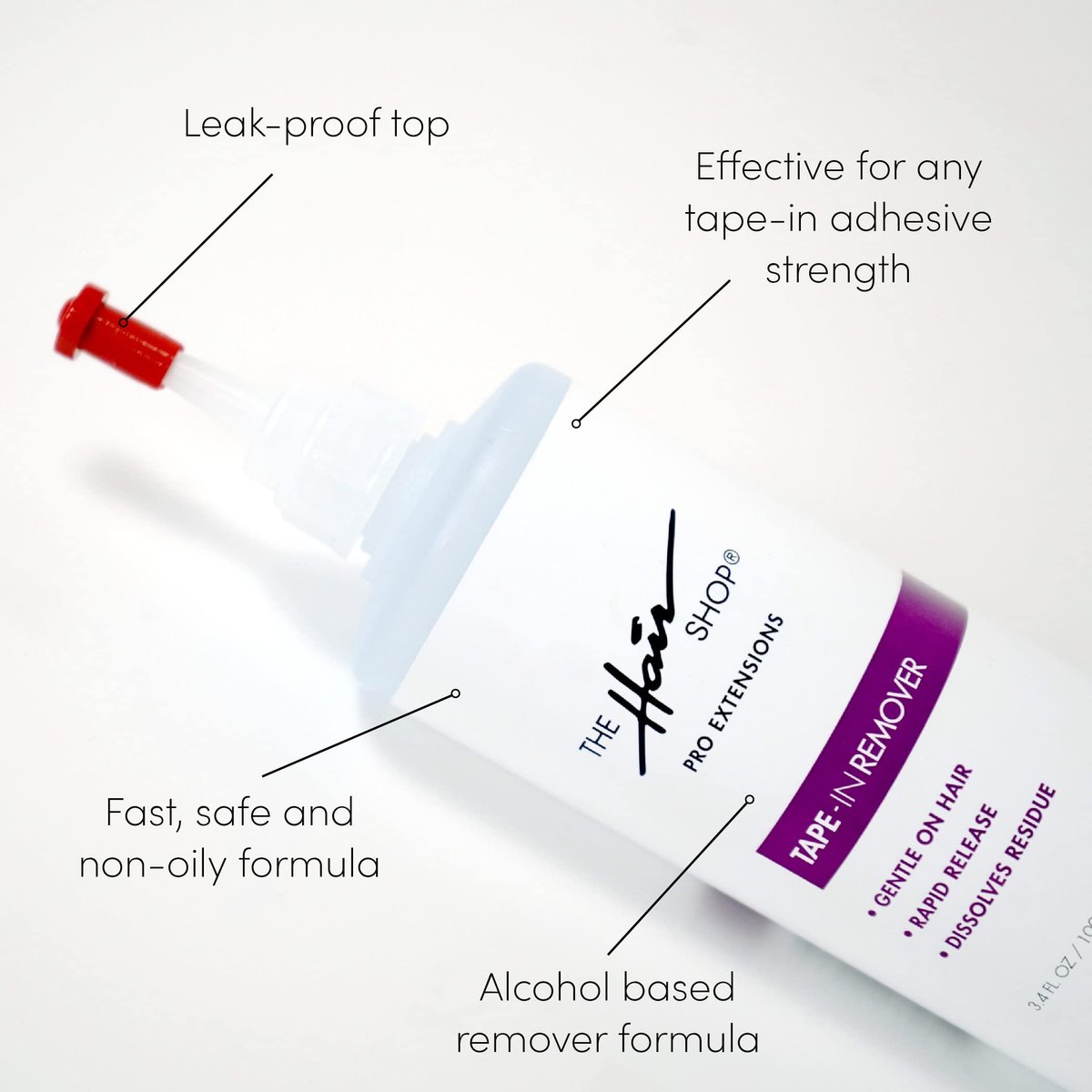 X10 Pro-Tools Tape-In Remover by The Hair Shop – Professional Salon Quality Tape-In Skinweft Remover, Alcohol-Based Precision Bottle, Safe & Effective (3.4 Fl Oz) - görsel 6