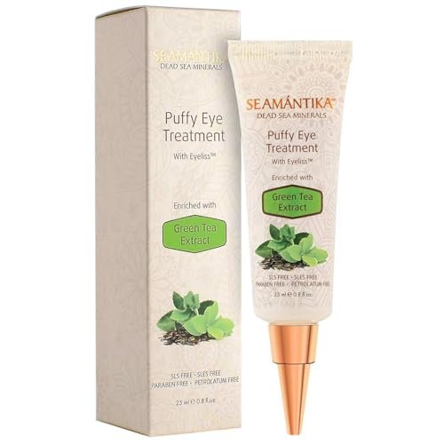Puffy Eye Treatment – Instant Results with Green Tea Extract & Dead Sea Minerals by SEAMANTIKA – 0.8 fl oz Avelisse