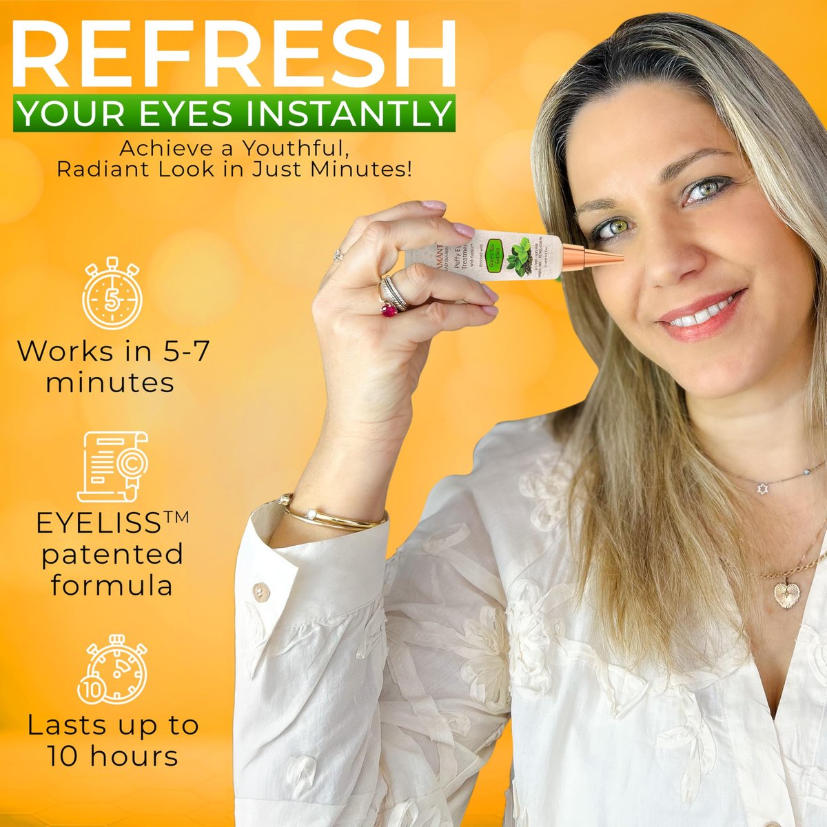 Puffy Eye Treatment – Instant Results with Green Tea Extract & Dead Sea Minerals by SEAMANTIKA – 0.8 fl oz Avelisse