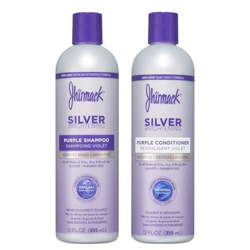 Jhirmack Silver Brightening Purple Shampoo and Conditioner Set for Silver, Grey, and Blonde Hair - 12 Fl Oz Each - görsel 2