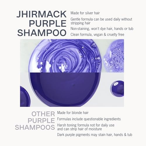 Jhirmack Silver Brightening Purple Shampoo and Conditioner Set for Silver, Grey, and Blonde Hair - 12 Fl Oz Each - görsel 10