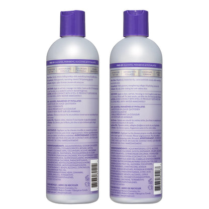 Jhirmack Silver Brightening Purple Shampoo and Conditioner Set for Silver, Grey, and Blonde Hair - 12 Fl Oz Each