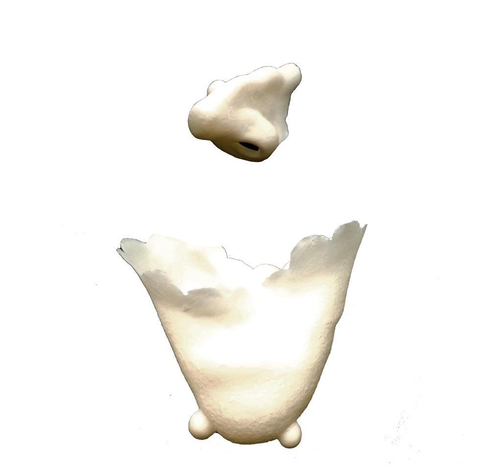 Adult Beige Skin Latex Prosthetic Witch Goblin Nose and Chin Set - görsel 3
