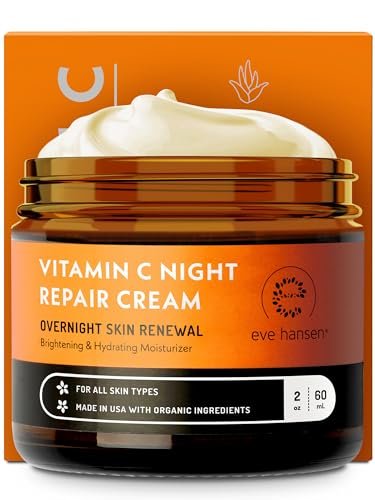 Eve Hansen Vitamin C Night Cream for Face and Neck - Hydrating, Brightening, Anti-Aging Moisturizer for Mature, Dry Skin - Non-Greasy - 2 oz Avelisse