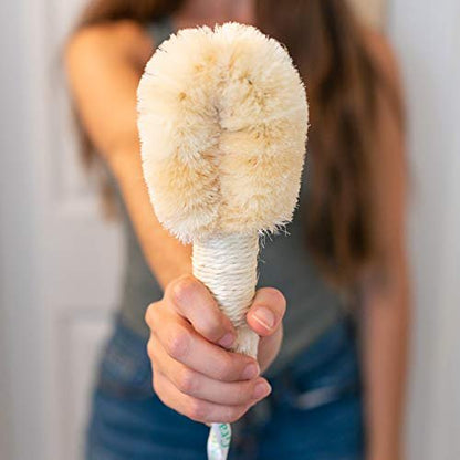 GranNaturals Bath & Shower Dry Skin and Body Sisal Brush – Natural Fibers for Exfoliation, Circulation & Cellulite Reduction