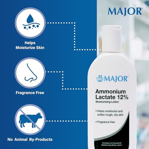 Major Ammonium Lactate 12% Moisturizing Lotion - Lactic Acid Lotion for Rough, Dry Skin - Fragrance-Free, 8 oz - görsel 7