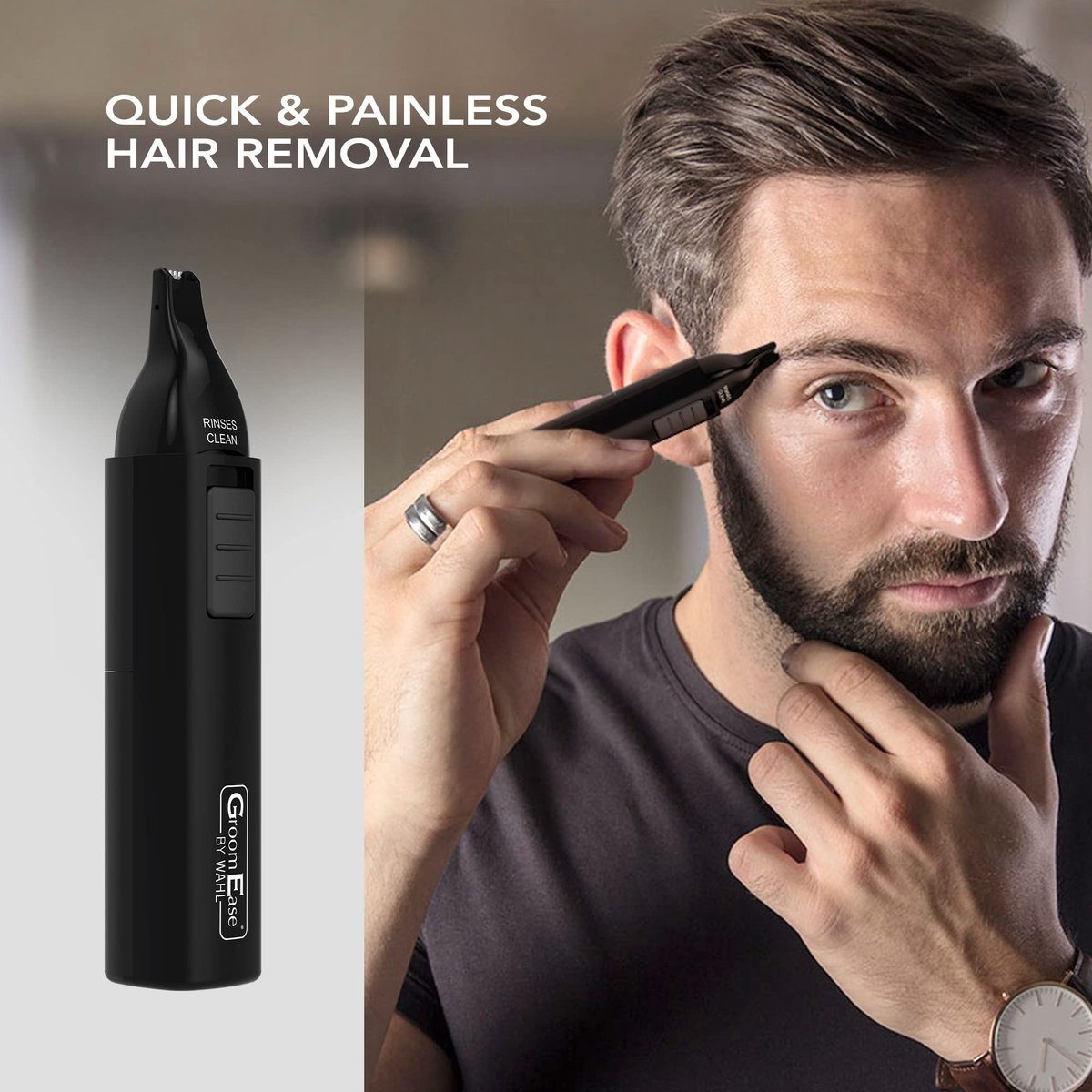 Wahl GroomEase Ear and Nose Trimmer – Precision Hair Trimmer for Men & Women, Black Avelisse