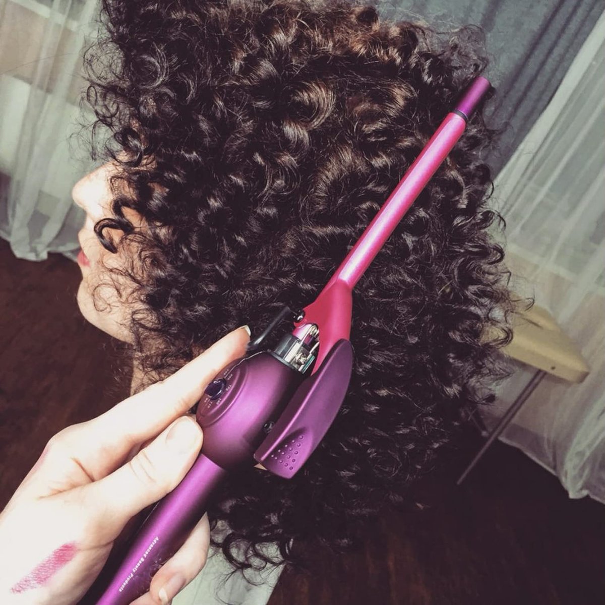MBHAIR 9mm Thin Curling Wand - Professional 3/8 Inch Small Barrel Curling Iron for Short & Long Hair, Pink Avelisse