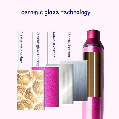 MBHAIR 9mm Thin Curling Wand - Professional 3/8 Inch Small Barrel Curling Iron for Short & Long Hair, Pink Avelisse