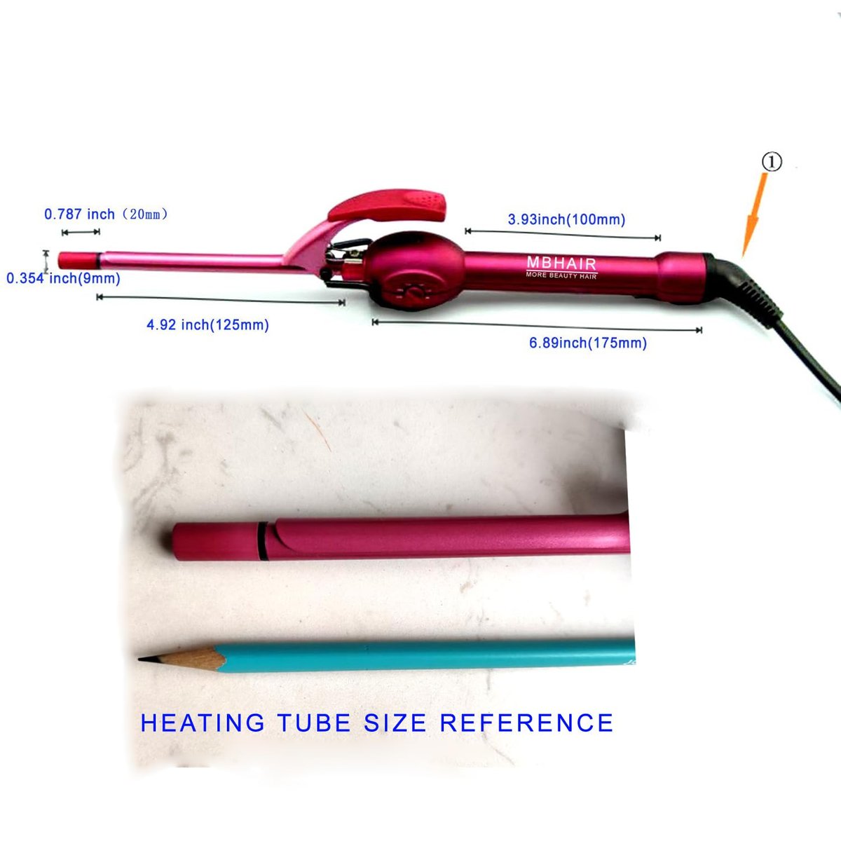 MBHAIR 9mm Thin Curling Wand - Professional 3/8 Inch Small Barrel Curling Iron for Short & Long Hair, Pink Avelisse