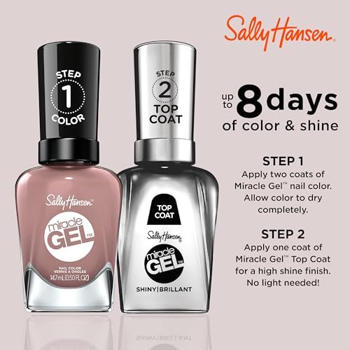 Sally Hansen Miracle Gel Nail Polish - 494 Love Me Lilac (Dusty Lilac) - Long-Lasting Gel-Like Shine, No UV Light Needed - görsel 10