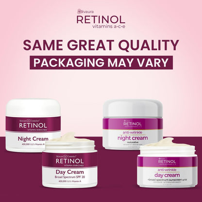 LIVAURA Retinol Anti-Aging Night Cream & Day Cream Duo - Vitamin Enriched 24-Hour Skincare for Younger-Looking Skin, 1 oz Each Avelisse