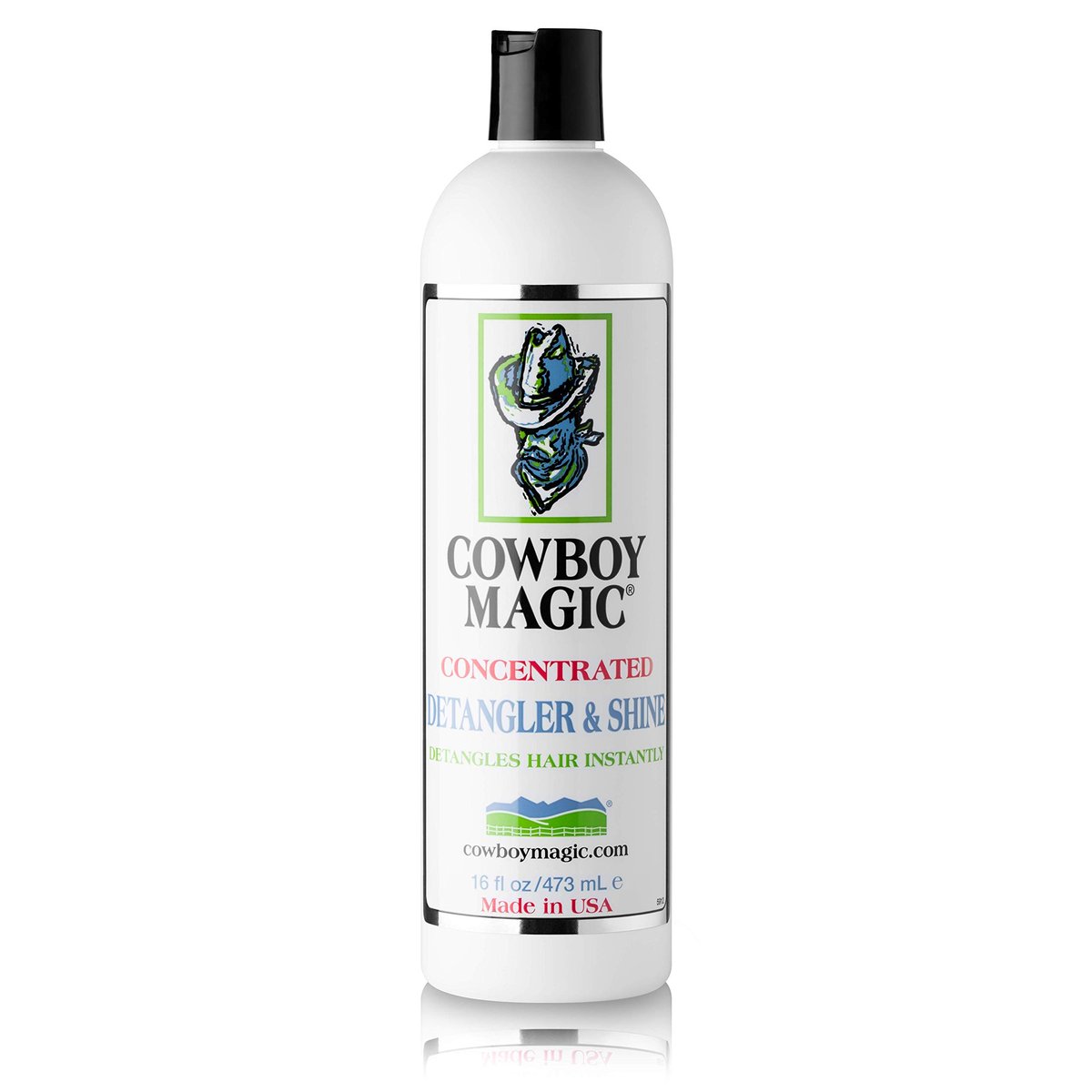 Cowboy Magic Shampoo + Conditioner + Detangler & Shine 16 oz Each – With Silk Panthenol & Honey – for Horses, Humans & Dogs – Silky Coats & Hair Avelisse
