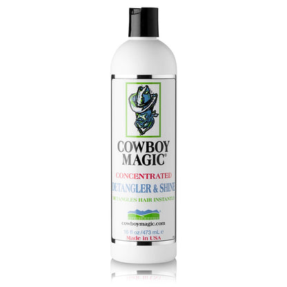 Cowboy Magic Shampoo + Conditioner + Detangler & Shine 16 oz Each – With Silk Panthenol & Honey – for Horses, Humans & Dogs – Silky Coats & Hair Avelisse