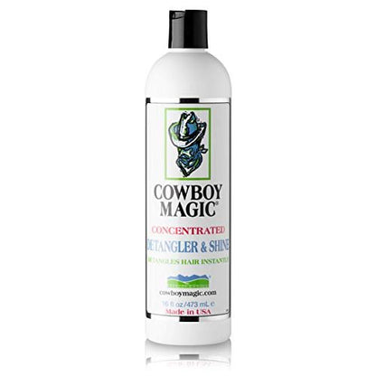 Cowboy Magic Shampoo + Conditioner + Detangler & Shine 16 oz Each – With Silk Panthenol & Honey – for Horses, Humans & Dogs – Silky Coats & Hair Avelisse