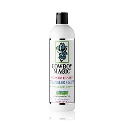 Cowboy Magic Shampoo + Conditioner + Detangler & Shine 16 oz Each – With Silk Panthenol & Honey – for Horses, Humans & Dogs – Silky Coats & Hair Avelisse