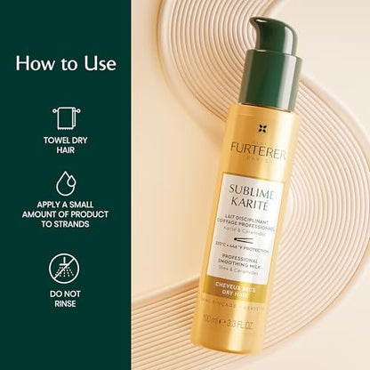 René Furterer Sublime Karité Professional Smoothing Milk - Shea Butter, Ylang-Ylang Essential Oil & Ceramides, 3.3 fl oz