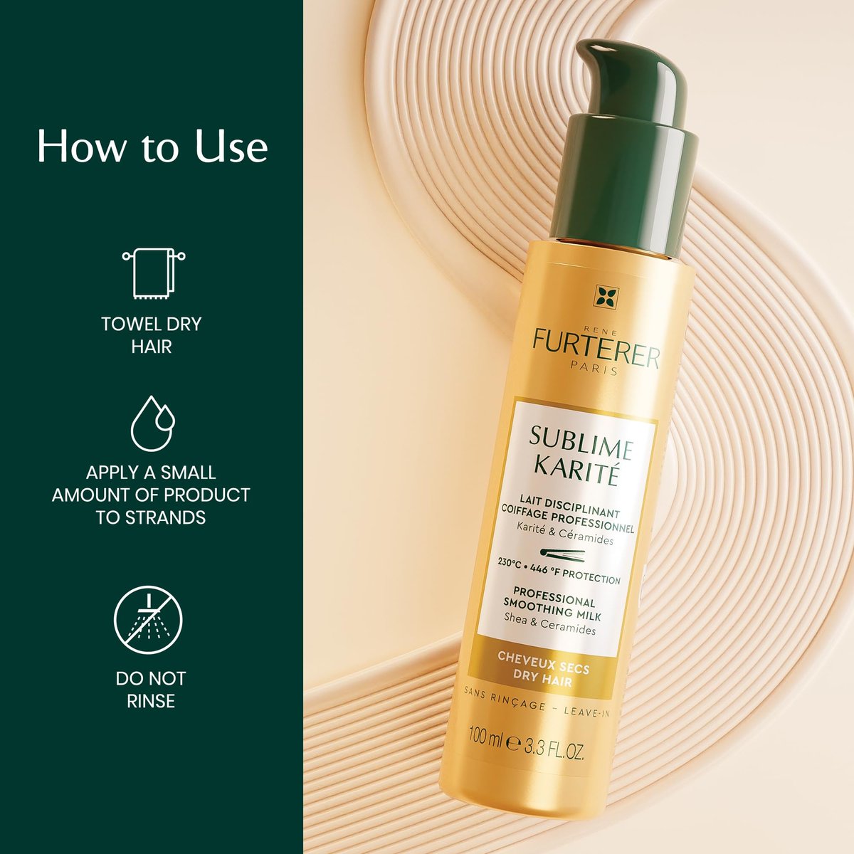 René Furterer Sublime Karité Professional Smoothing Milk - Shea Butter, Ylang-Ylang Essential Oil & Ceramides, 3.3 fl oz - görsel 11