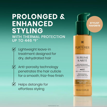René Furterer Sublime Karité Professional Smoothing Milk - Shea Butter, Ylang-Ylang Essential Oil & Ceramides, 3.3 fl oz
