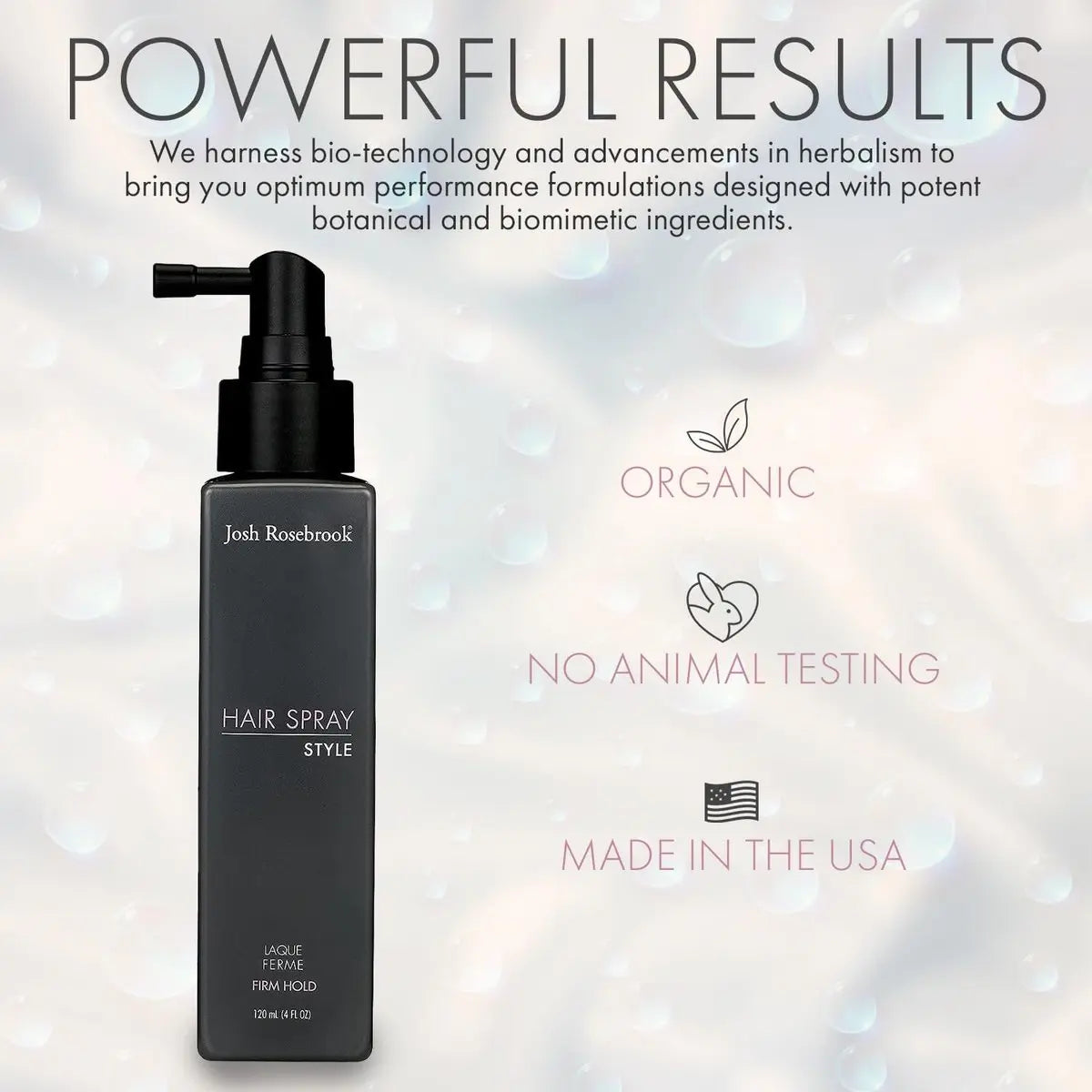 Josh Rosebrook Firm Hold Hair Spray – Natural Styling Spray for Healthy Hair Growth, 4 oz Avelisse
