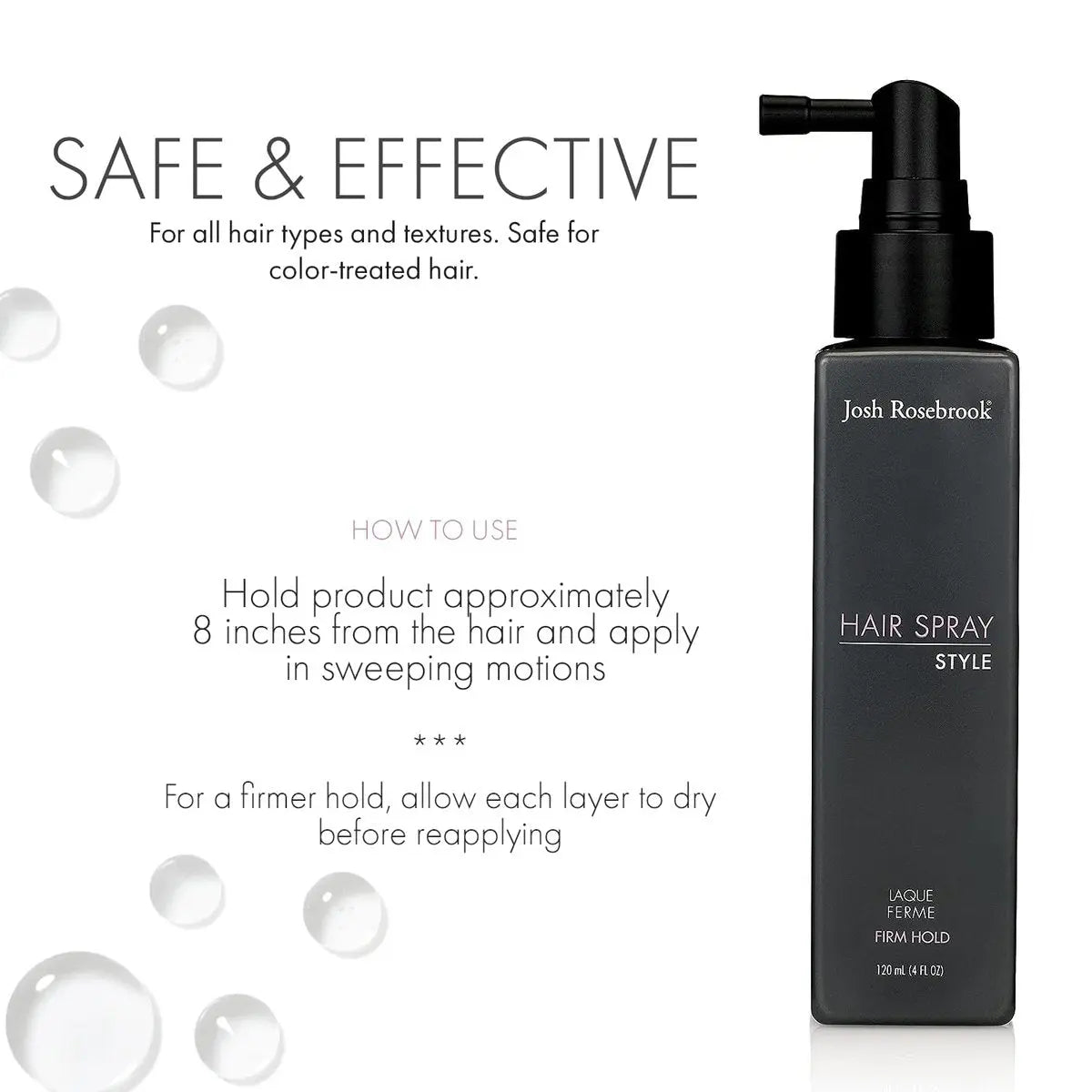 Josh Rosebrook Firm Hold Hair Spray – Natural Styling Spray for Healthy Hair Growth, 4 oz Avelisse