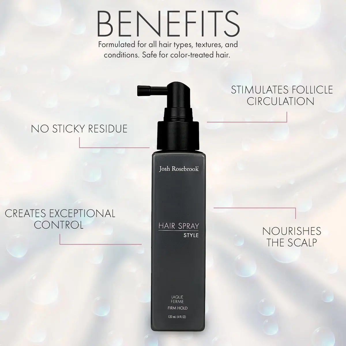 Josh Rosebrook Firm Hold Hair Spray – Natural Styling Spray for Healthy Hair Growth, 4 oz Avelisse