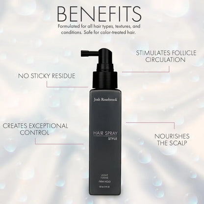 Josh Rosebrook Firm Hold Hair Spray – Natural Styling Spray for Healthy Hair Growth, 4 oz Avelisse