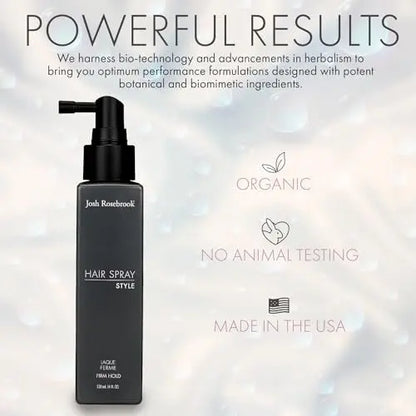 Josh Rosebrook Firm Hold Hair Spray – Natural Styling Spray for Healthy Hair Growth, 4 oz Avelisse