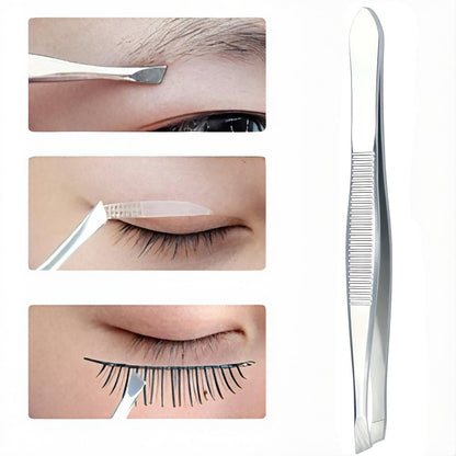 LUXXII Slant Tweezers 3-Pack – Precision Stainless Steel Slant Tip Tweezers for Eyebrow Hair Removal