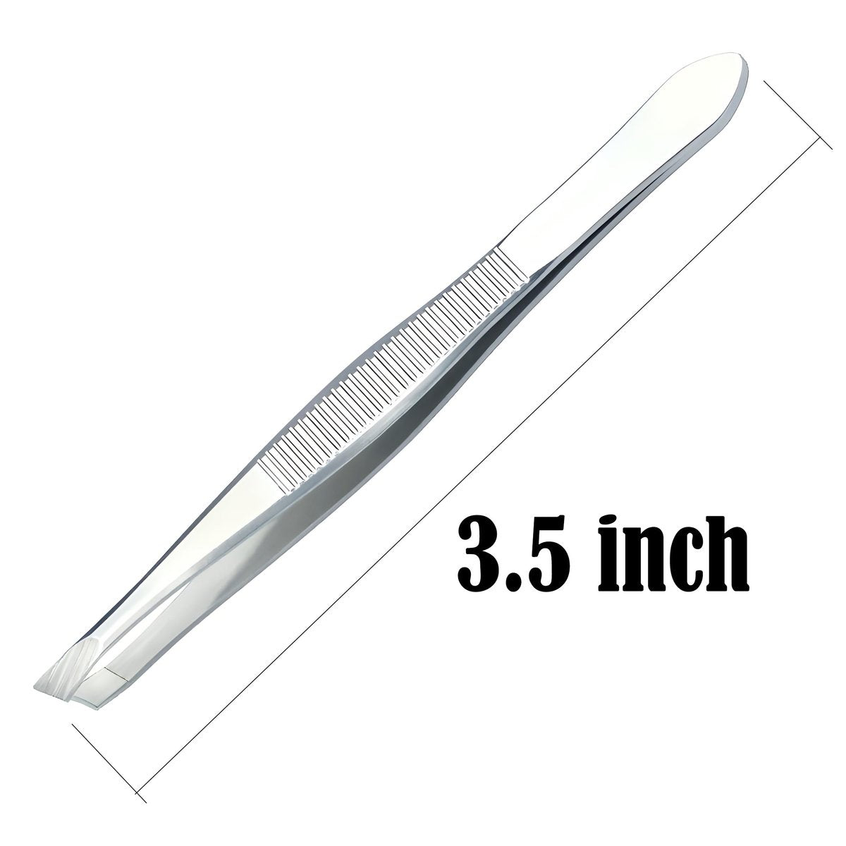 LUXXII Slant Tweezers 3-Pack – Precision Stainless Steel Slant Tip Tweezers for Eyebrow Hair Removal - görsel 3
