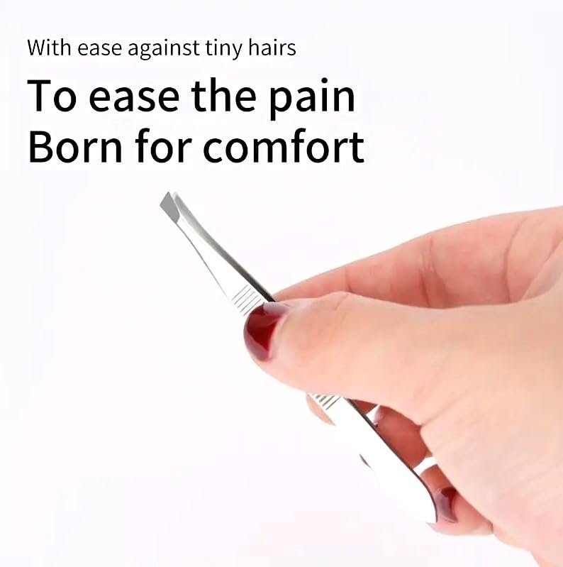 LUXXII Slant Tweezers 3-Pack – Precision Stainless Steel Slant Tip Tweezers for Eyebrow Hair Removal - görsel 11