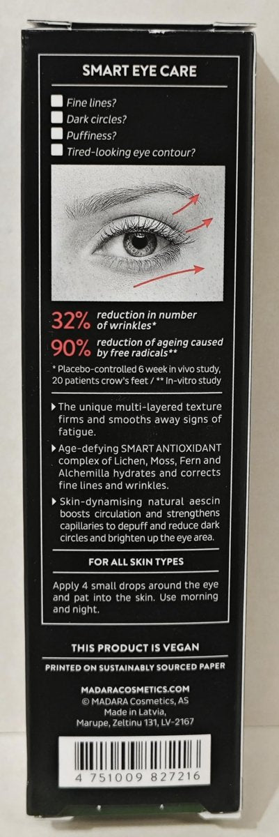 Madara Organic Skincare SMART Anti-Fatigue Eye Rescue Cream - 15 ml - Revitalize & Brighten with Antioxidants, Caffeine & Aescin - Vegan & Ecocert Certified - görsel 17
