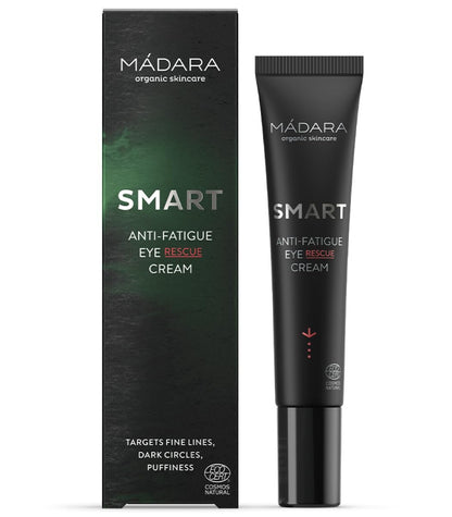 Madara Organic Skincare SMART Anti-Fatigue Eye Rescue Cream - 15 ml - Revitalize & Brighten with Antioxidants, Caffeine & Aescin - Vegan & Ecocert Certified