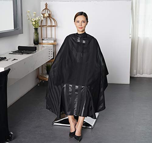 SMARTHAIR Professional Salon Cape - Black Polyester Barber Hair Cut Cape 54x62 Inch Avelisse