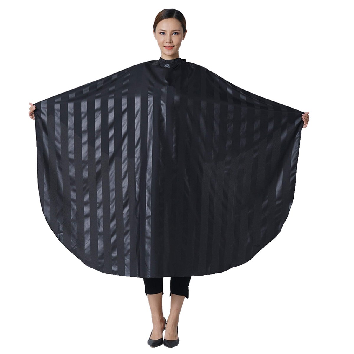 SMARTHAIR Professional Salon Cape - Black Polyester Barber Hair Cut Cape 54x62 Inch Avelisse