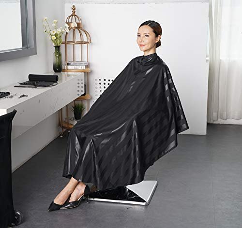 SMARTHAIR Professional Salon Cape - Black Polyester Barber Hair Cut Cape 54x62 Inch Avelisse