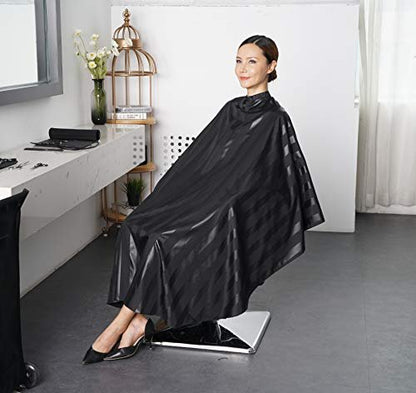 SMARTHAIR Professional Salon Cape - Black Polyester Barber Hair Cut Cape 54x62 Inch Avelisse