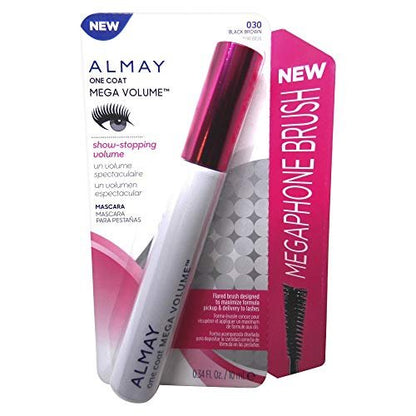 Almay Mega Volume Mascara - Black Brown - 0.34 fl oz - Hypoallergenic & Volumizing