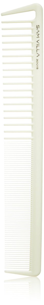 Sam Villa Signature Series Professional Short Cutting & Hair Parting Comb – Ivory Graphite Avelisse